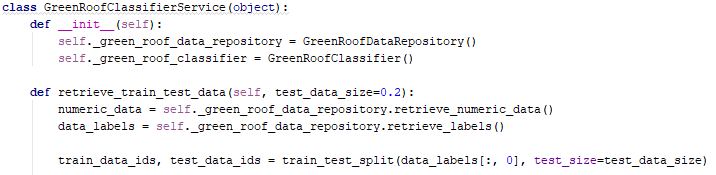 Exemple de classe nous permettant d'encoder notre classifieur de toits verts.